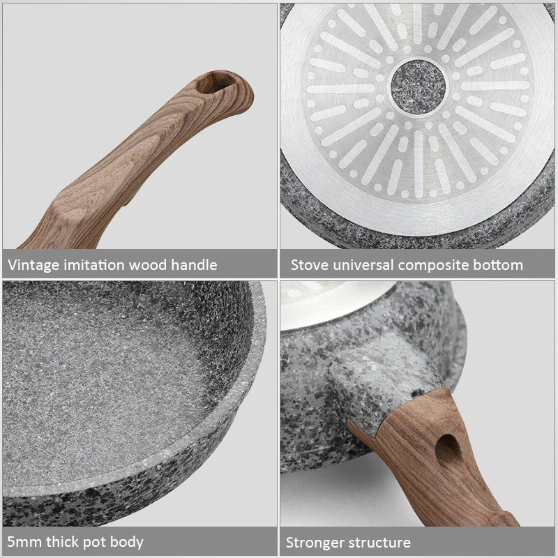 Кухонная утварь утолщенная антипригарная сковорода медицинский камень