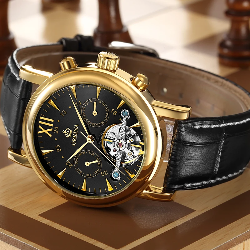 Часы наручные ORKINA Мужские автоматические Классические брендовые механические с