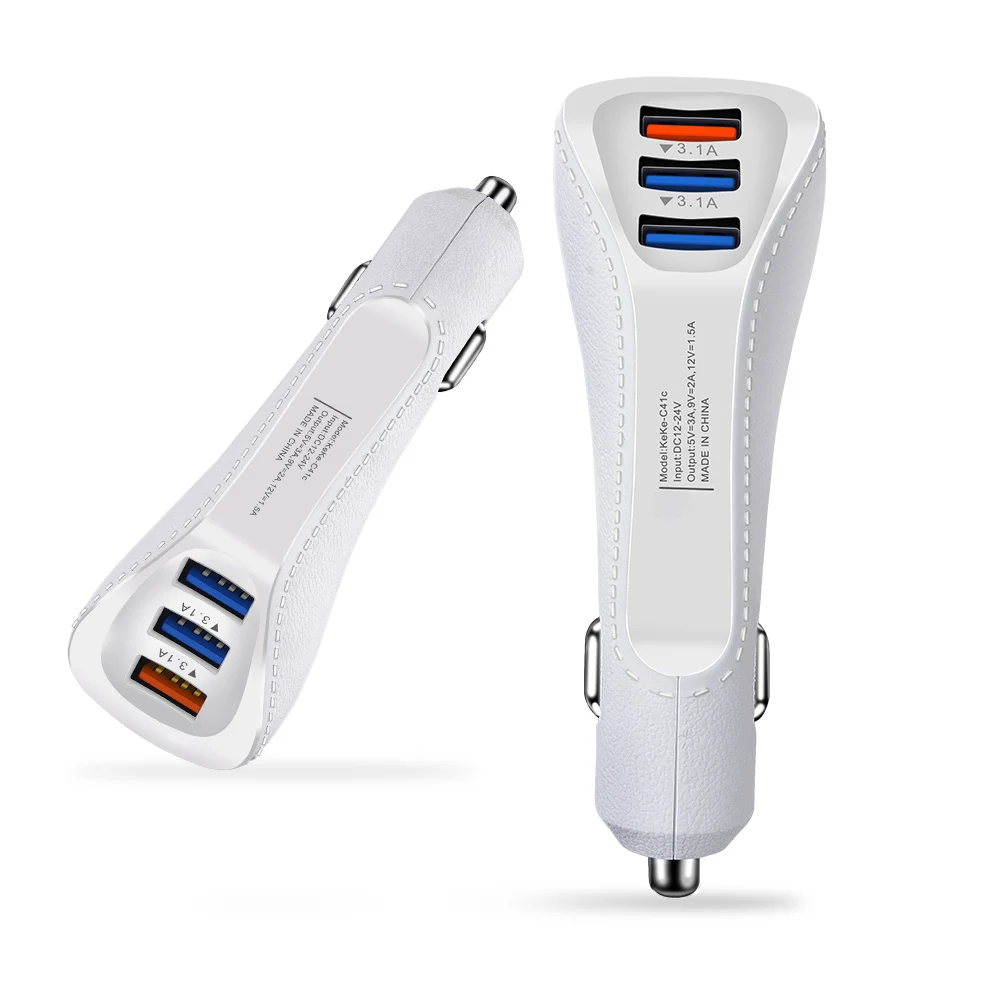 3.1A 3 USB Car Chargers for iPhone 6 Galaxy S10 Xiaomi Huawei LG Nokia Sony Smartphone Car-charger Adapters For Charging in | Мобильные