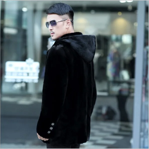 Harajuku черные кожаные куртки с меховым капюшоном из искусственного меха пальто для