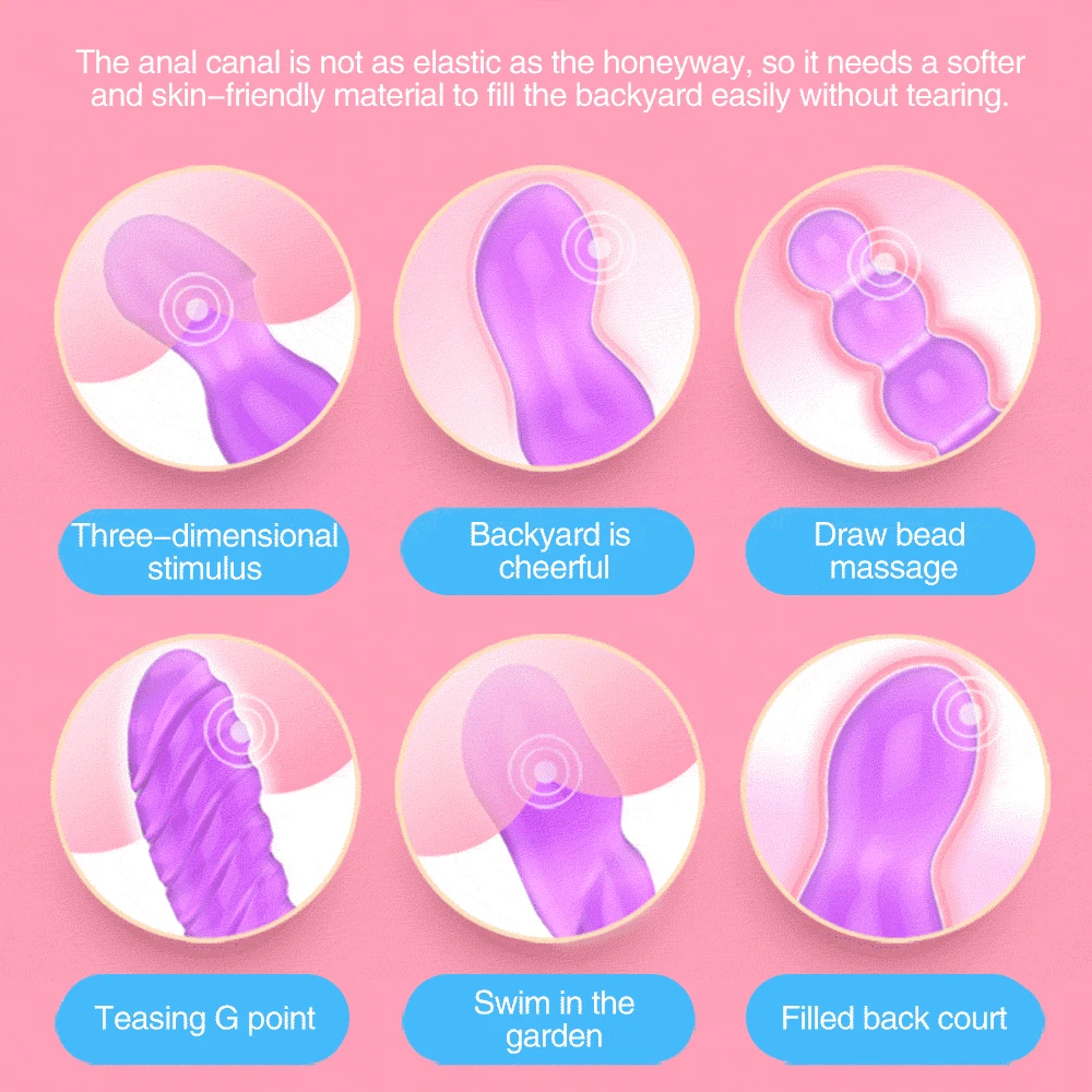 Эротический мягкий гелевый Анальная пробка фаллоимитатор анальный секс-игрушки