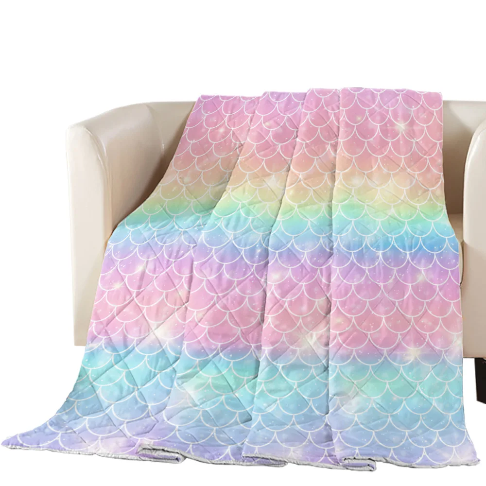 Русалочка весы океан радуга летнее одеяло полиэстер кондиционер мягкое