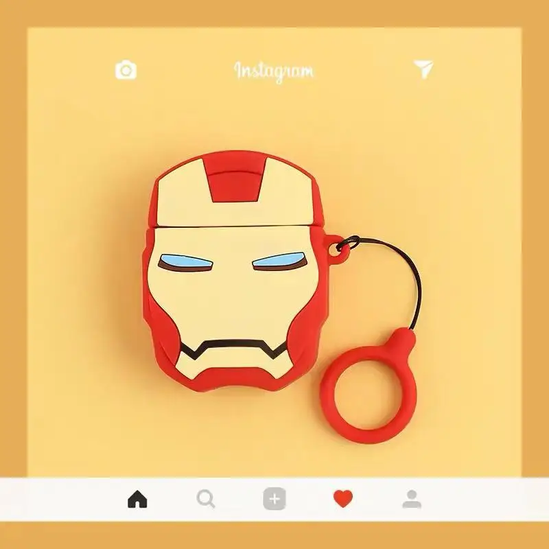 Iron Man Дизайнерский чехол V для airpods superheros, Силиконовая защита, милый чехол airpod для apple, bluetooth, чехол для наушников, чехол s 3D - Color: Iron Man