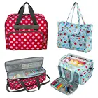 Сумка для хранения с классической текстурой и вышивкой, практичная многофункциональная, прочная, для вязания крючков, держатель-органайзер для пряжи