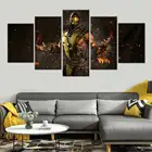 5 панелей Mortal Kombat X Скорпион персонаж холст картины Wall Art домашний декор Модульная картина плакаты и принты Гостиная