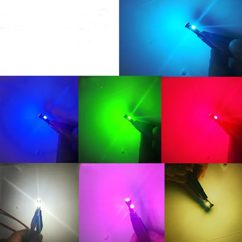 T5 светодиодный Автомобильный светильник 3 smd 3528 Клин лампа приборная панель белый