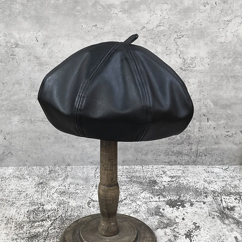 

Small Head Circumference Beret High Quality Female English Little Clench Pu Pumpkin Hat Tide Restoring Ancient Ways Japanese Oct