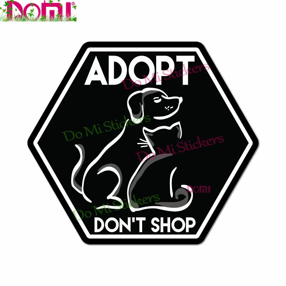 

DOMI for Adopt Don't Shop Pet Cat Dog Animal Lover Rescue Car Sticker Vinyl Decal Laptop Trunk Wall Fridge Waterproof Sunscreen