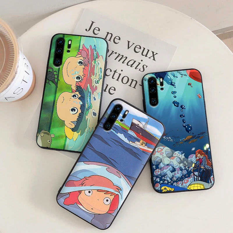 Ponyo on the cliff and a boy Case For HuaweiY9 Prime 2019 Mate 10 20 Pro Nova2 3 4 Lite Nova 2i 3i 5i Y6 Y7 2018 Coque Funda | Мобильные