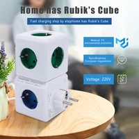 multi adapter usb power strip extension smart home power cube socket eu internet plug terminal 4 outlets 2 usb ports switched