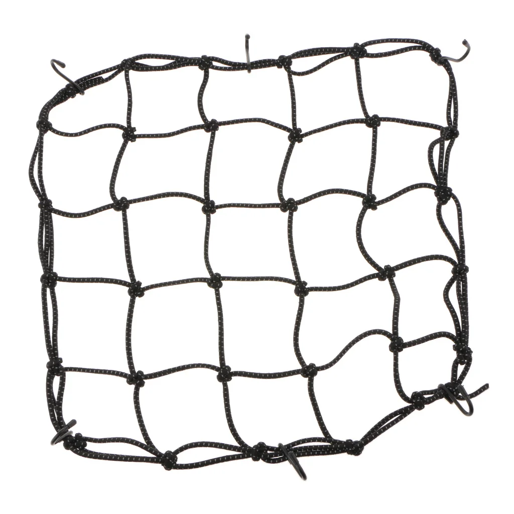 

40X40cm 6 Hooks Motorcycle Hold Down Helmet Cargo Luggage Mesh Net