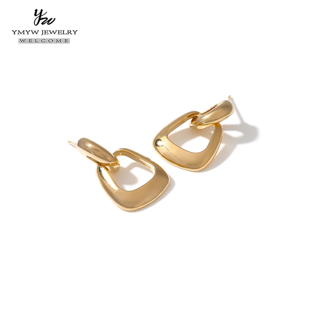 YMYW темперамент геометрические полые золотые висячие серьги массивные брендовые