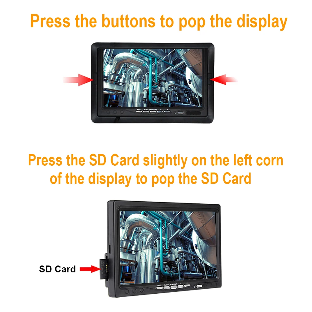 HD 7 дюймов Экран промышленный эндоскоп трубы инспекции на расстоянии до 20 м