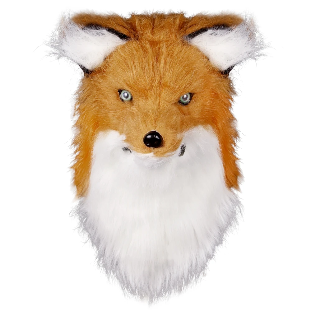 

New Moving Mask White Fox Realistic Fox Costume Movable Mouth White Fox Head Halloween Masquerade For Party