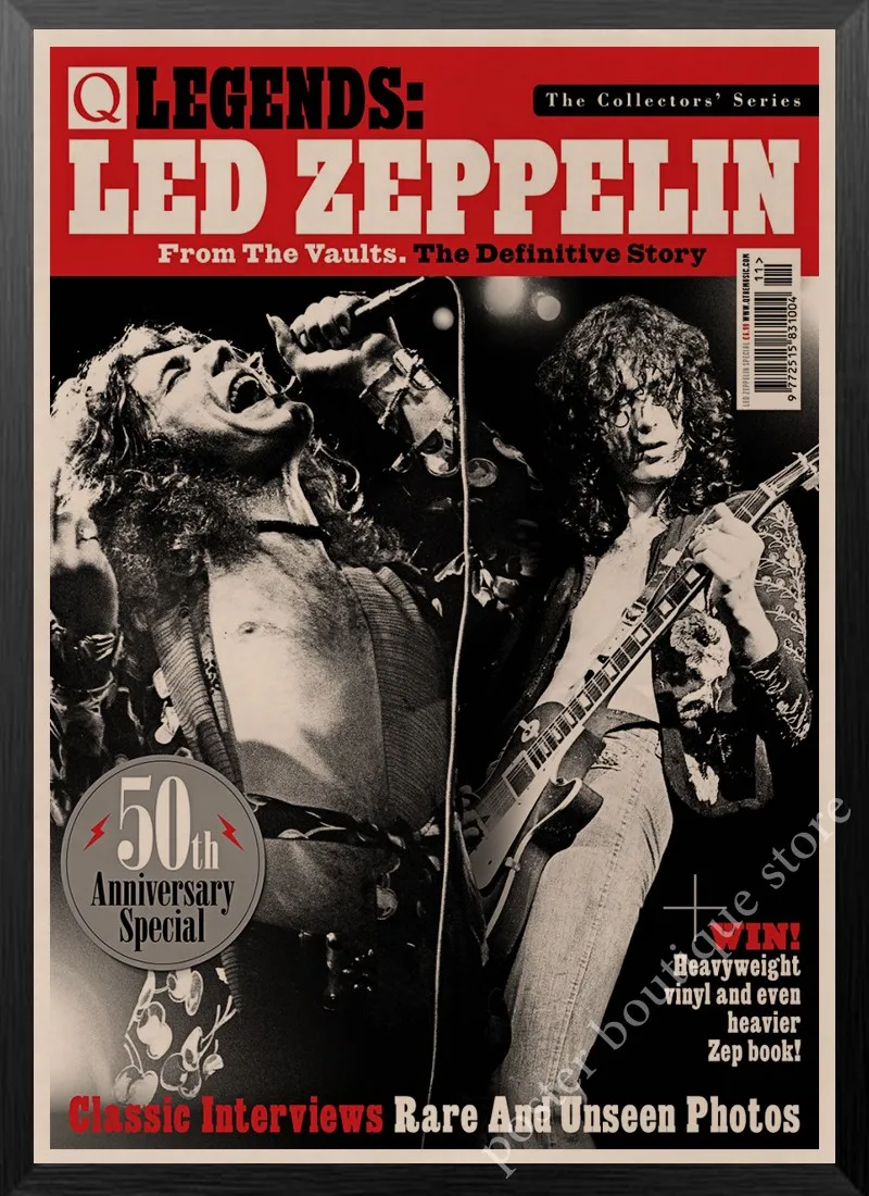 1 Светодиодный плакат Zeppelin Rock Music, Jimmy Page, rober Plant, винтажный домашний декор, настенные наклейки, 9 процентов/5 - Цвет: 1