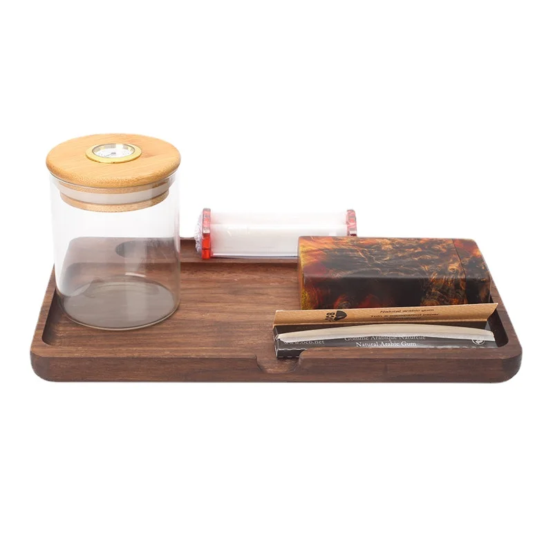 

2021 Walnut Wood Weed Rolling Tray Operate Cut Tobacco Tray for Smoke Smoking Accessories Gift for Men