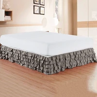 5 layers bed skirt hotel bed cover with surface home bedroom ruffled bed skirt couvre lit bedspread twinfullqueenking size