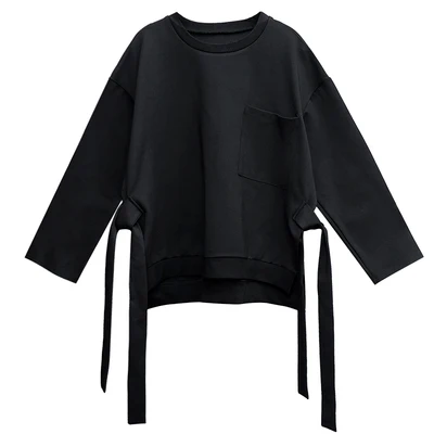 Большой размеры личности с боковыми Разделение длинным рукавом костюм женский