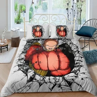 japan anime one punch man bedding set cartoon duvet covers 3d bedding pillowcases kids cartoon comforter bedding sets bed linen