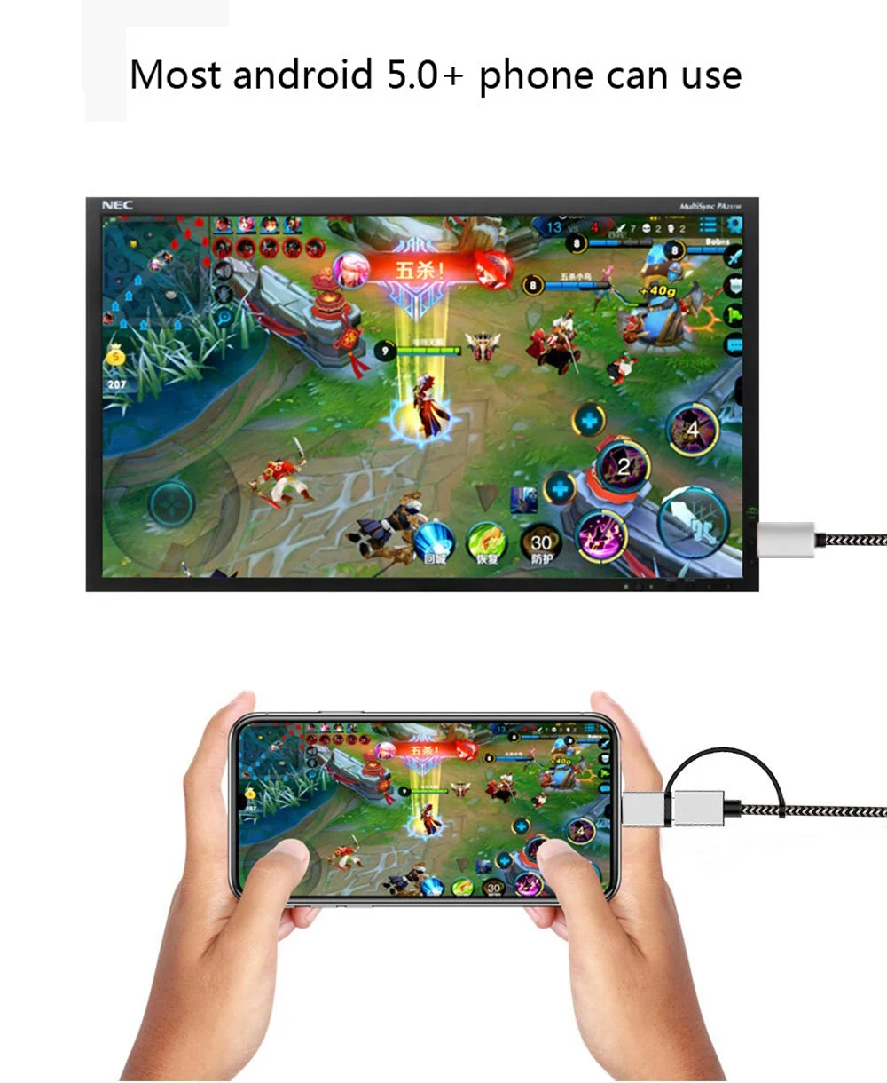 Кабель преобразователь с разъемами Micro USB и Type C поддержкой Bluetooth|Кабели HDMI| |