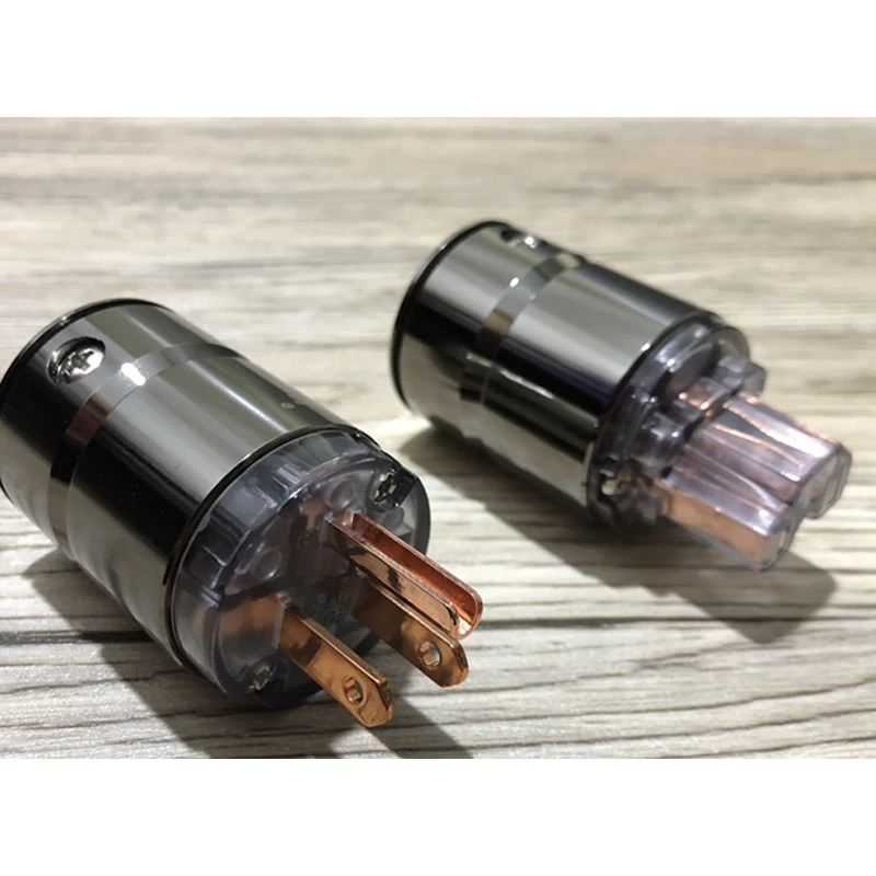 Штепсельная Вилка стандарта США 6N из чистой меди родия или золото Чистая медь и