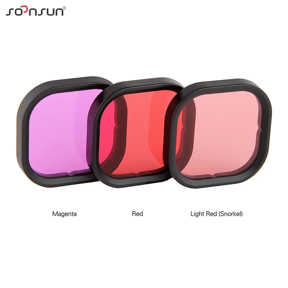 Набор фильтров SOONSUN 3 шт. красный маджента трубка объектив фильтр для дайвинга GoPro
