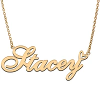 stacey love heart name necklace personalized gold plated stainless steel collar for women girls friends birthday wedding gift