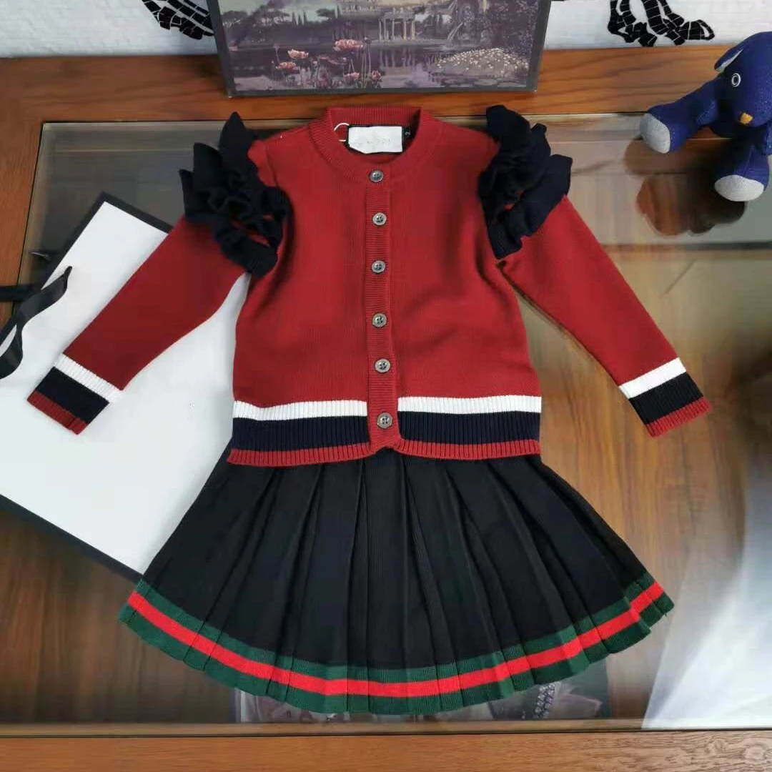 Роскошный фирменный дизайн комплекты для девочек модная новинка 2 цвета: