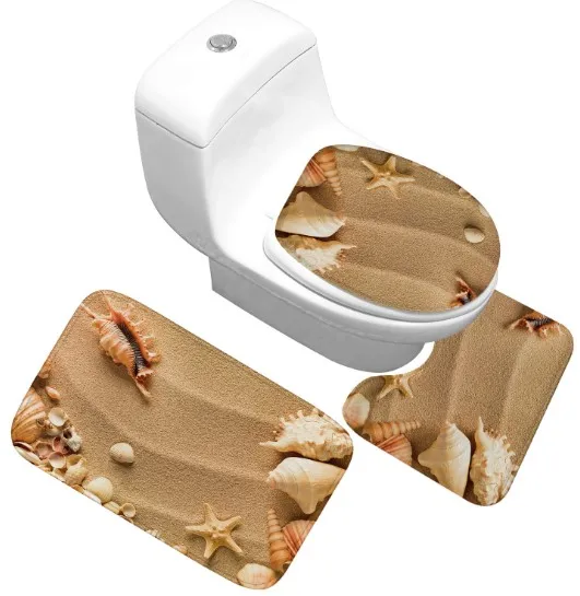 

CAMMITEVER 3pcs Floor Mats Home Toilet Carpet Closestool Seat Mat Toilet Seat Mat Anti Slip WC Mat