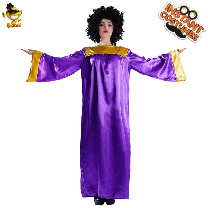 

Women Cosplay Gospel Singer Costume Halloween Cosplay Party Fancy Dress Up Carnival Role Playing Purple Robe for Adult Female
