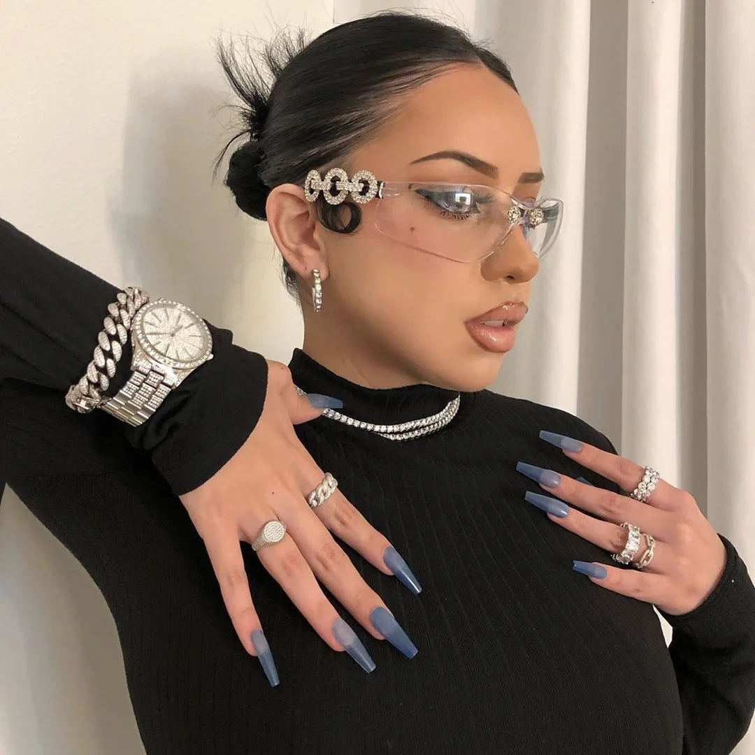 Женские роскошные солнцезащитные очки 2021 Винтажные Солнцезащитные в стиле Y2K