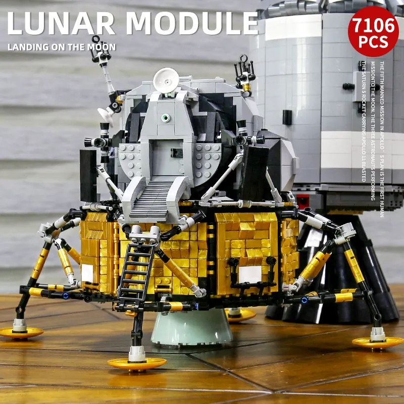 Креативная серия MOULD KING Apollo 11 Совместимость с 26457 Saturn V космический корабль