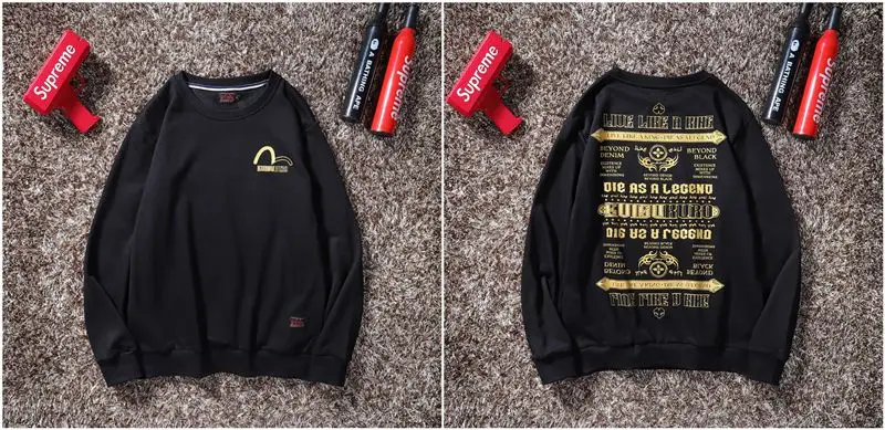 Evisu осенне-зимний мужской свитер с круглым вырезом, теплый дышащий Модный хлопковый свитер с принтом и длинными рукавами для мужчин и женщин, одежда для влюбленных