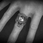 Мужское Винтажное кольцо с черепом и призраком