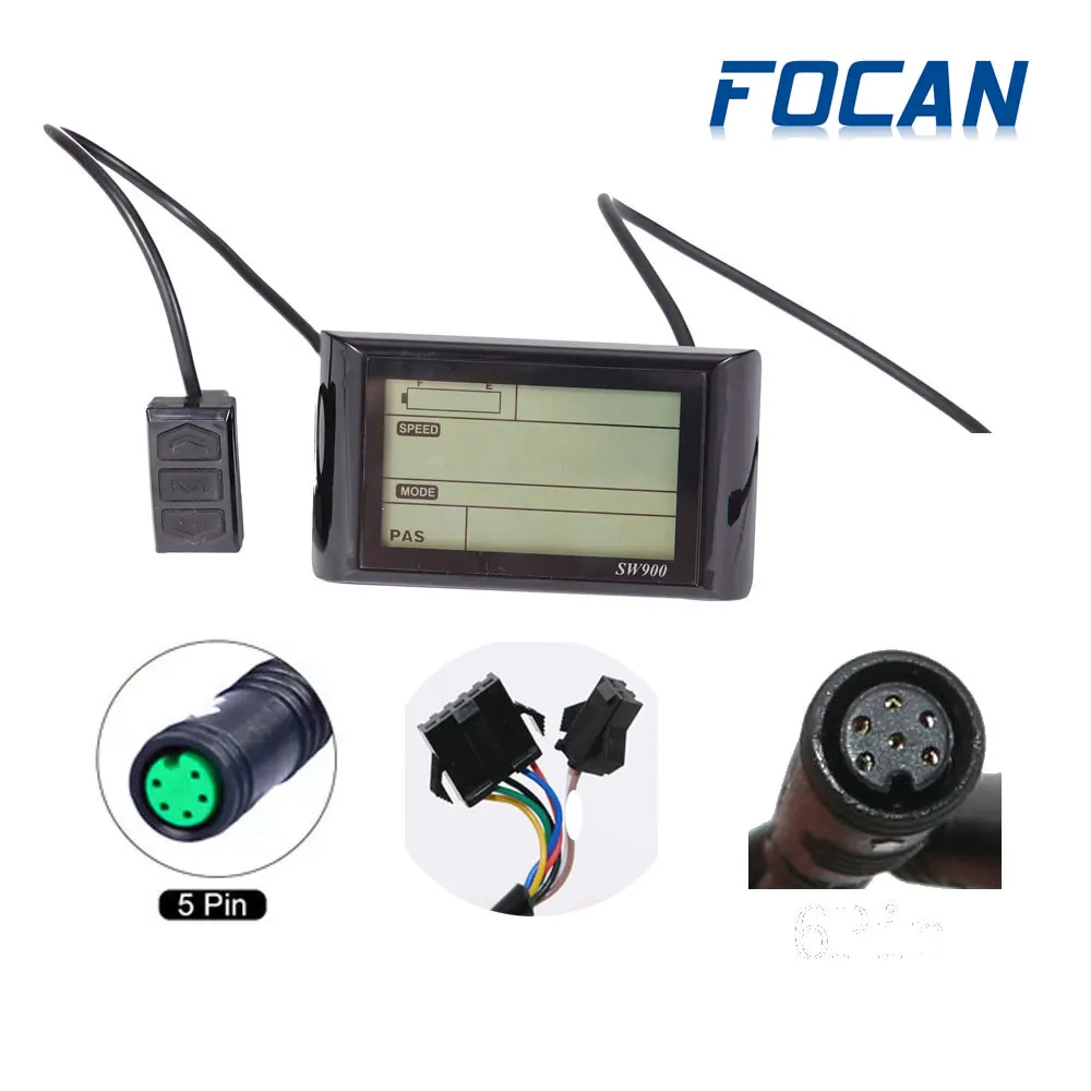 FOCAN 24 в 36 48 60 72 SW900 большой экран ЖК дисплей измеритель для электроскутера
