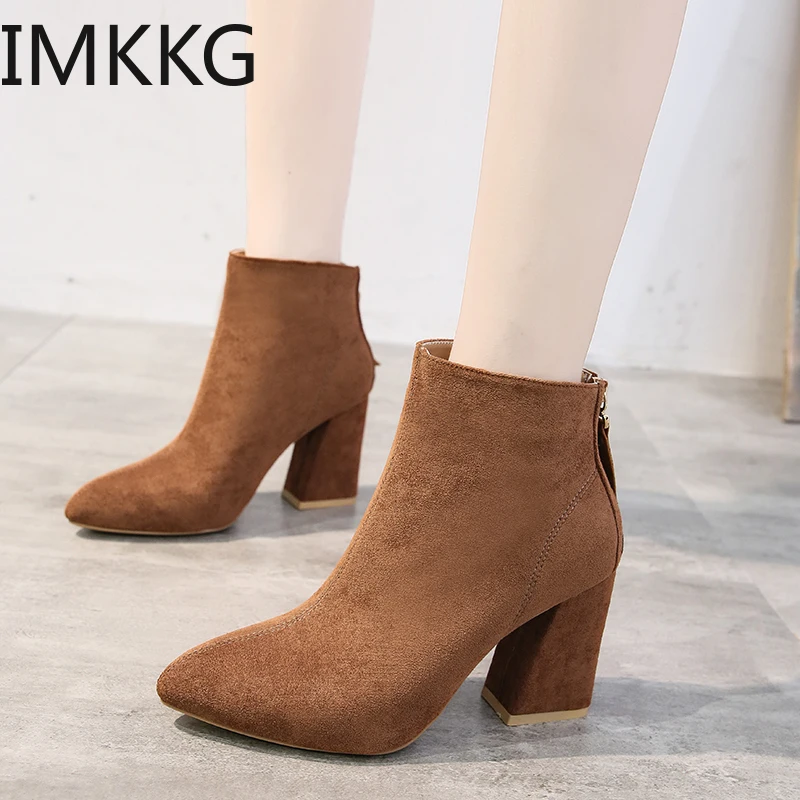 2020 желтые ботильоны женская обувь сапоги на высоком каблуке молнии сексуальные