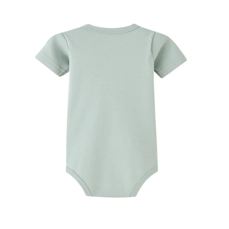 

Summer Baby Boys Short Sleeve Combed Cotton Triangle Rompers One Piece Plain Climb Clothes For Newborn Infant