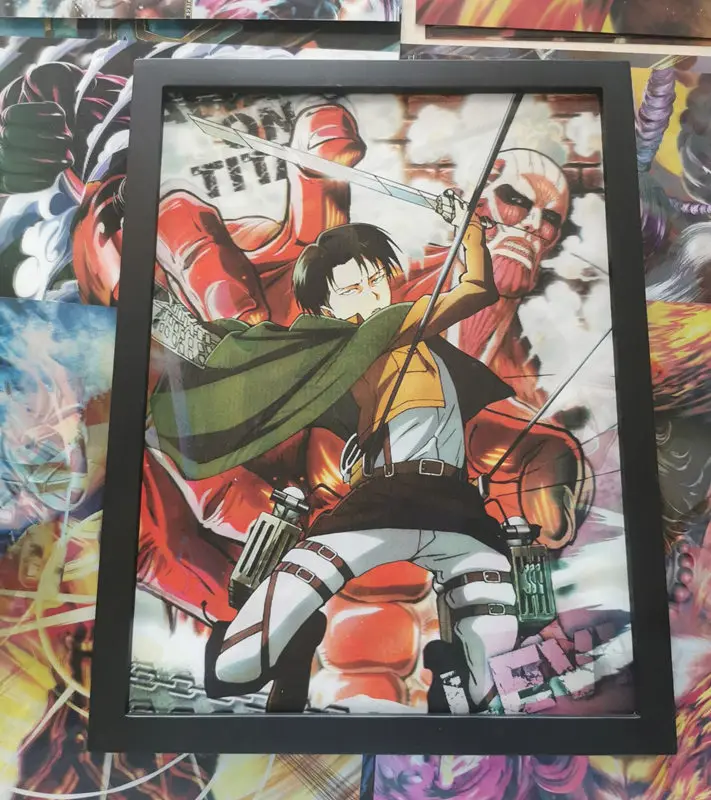 3D-проектор постер атака на 3d-трансформируемый с изображением титанов Mikasa/Eren/ Armin