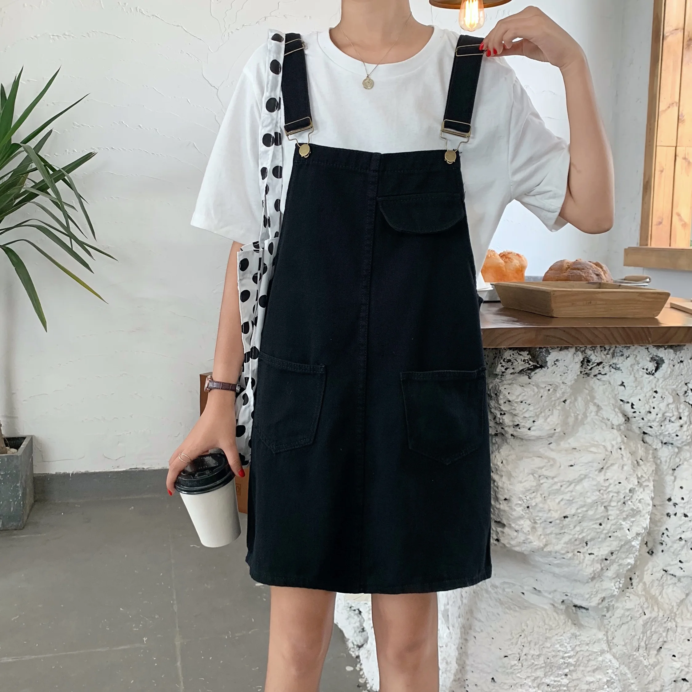 Платье женское джинсовое с регулируемыми лямками Повседневный Сарафан из денима