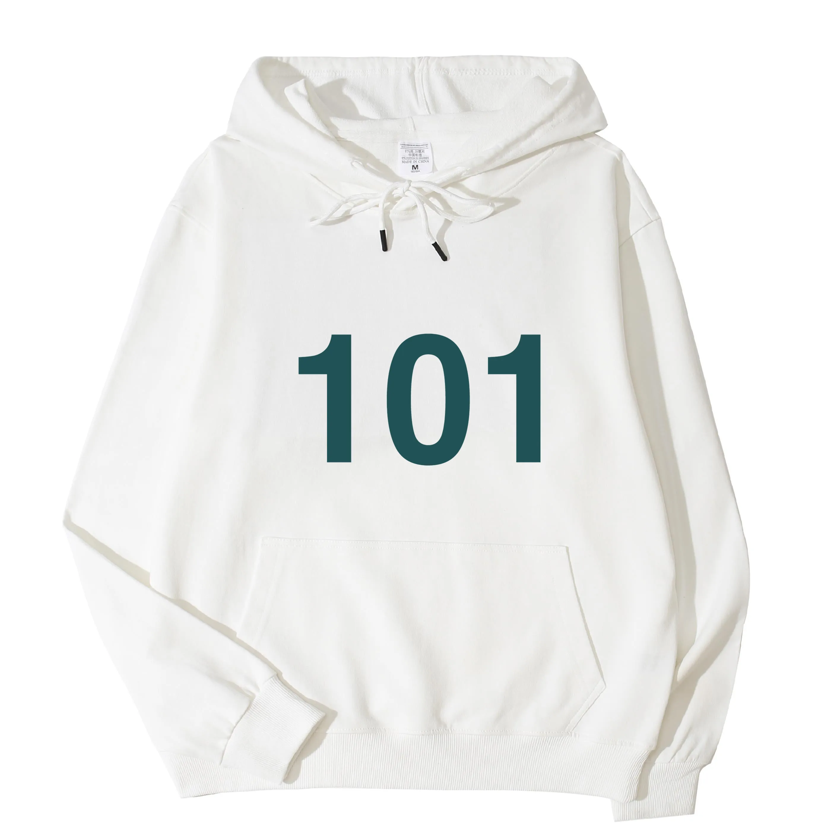 

2021 Classic Squid Game No. 101 Players High Quality Printed Hoodie 100% Cotton Pocket Sweatshirt Unique Unisex Top Asian Size