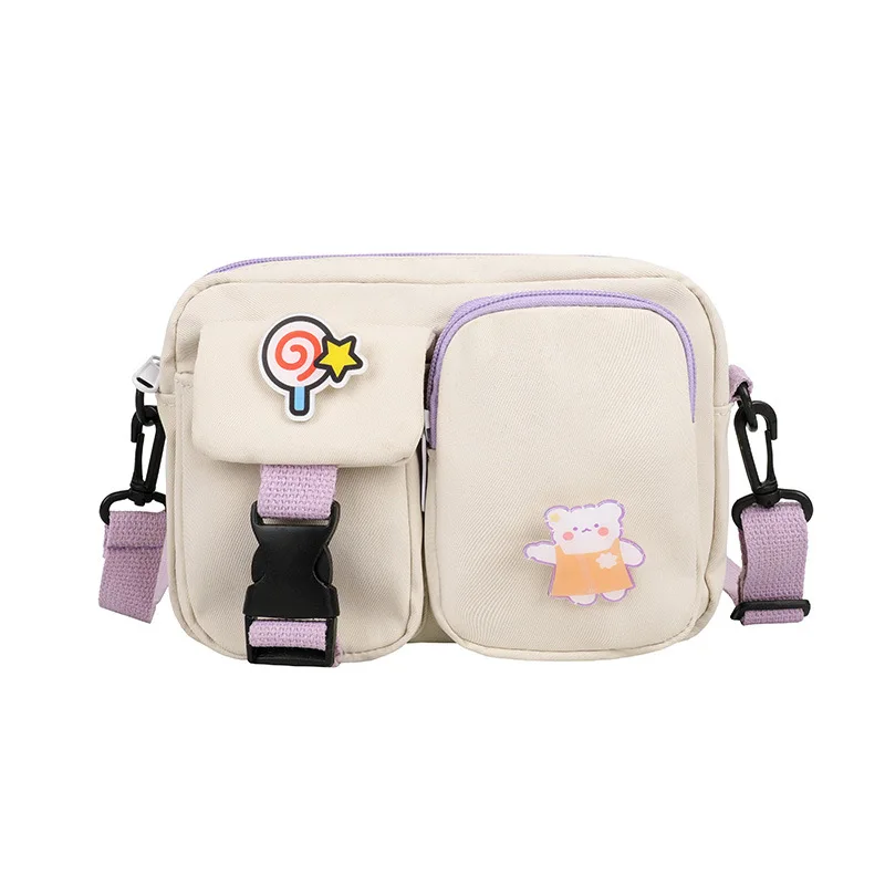Маленькие дешевые женские сумки Kawaii Bear Студенческая сумка холщовые на плечо