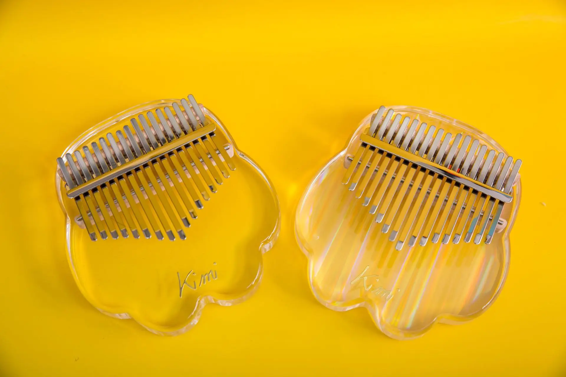 Kimi Kalimba 17 Keys Acrylic Crystal Transparent Rainbow Cat Claw Vibraphone Keyboard Thumb Piano Xylophone Musical Instrument