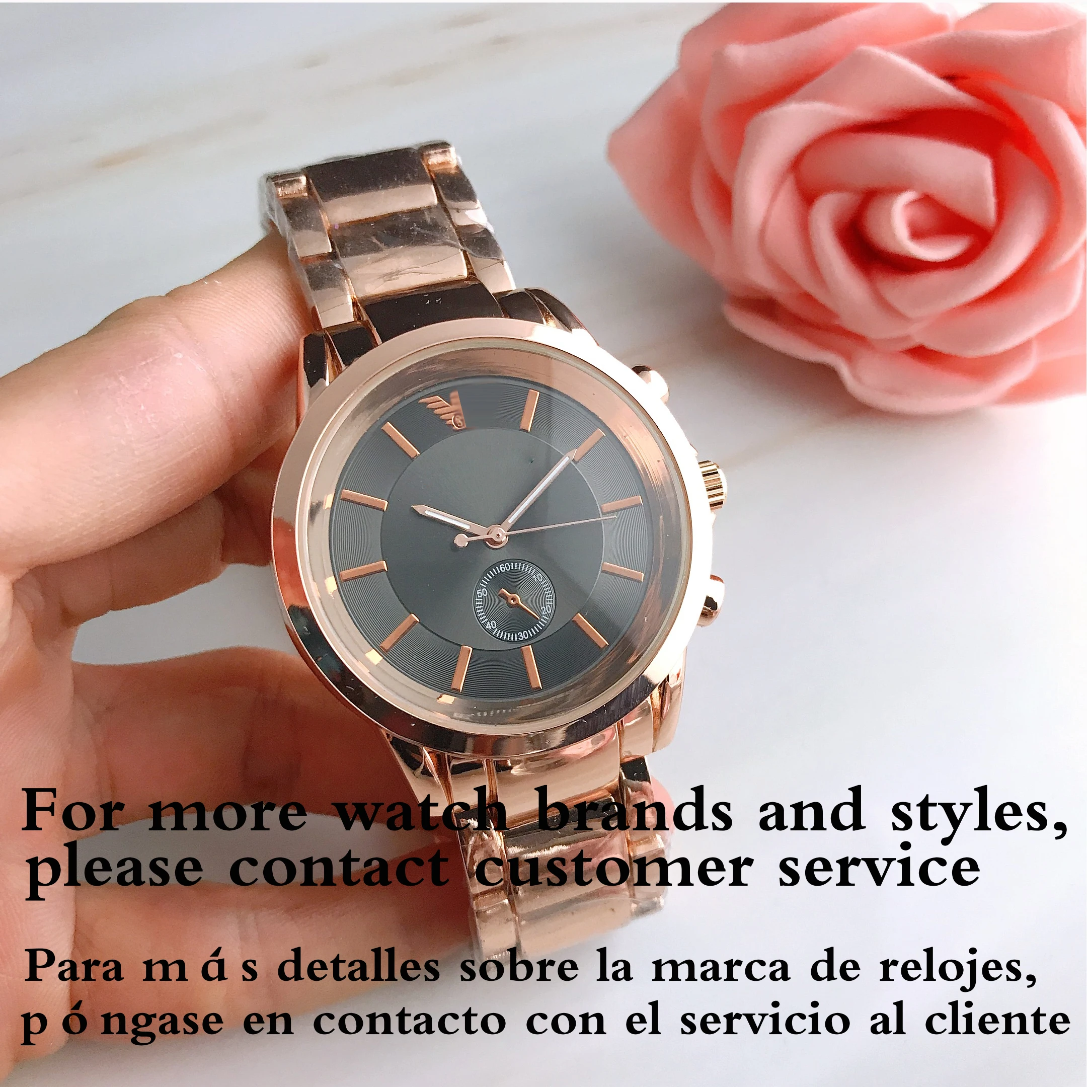 

RLLEN Stainless Steel Men's and Women's Couples Quartz Watches Fashion Luxury Jewelry Gift Temperament Elegant Exquisite