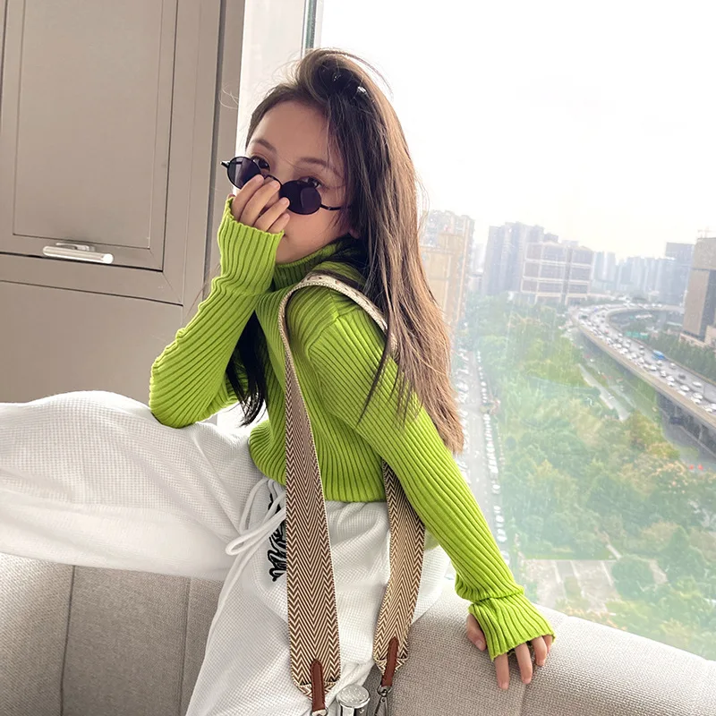 

Свитер для мальчиков и девочек 2021 зимний свитер для девочек Повседневный Топ с длинным рукавом и высоким воротом