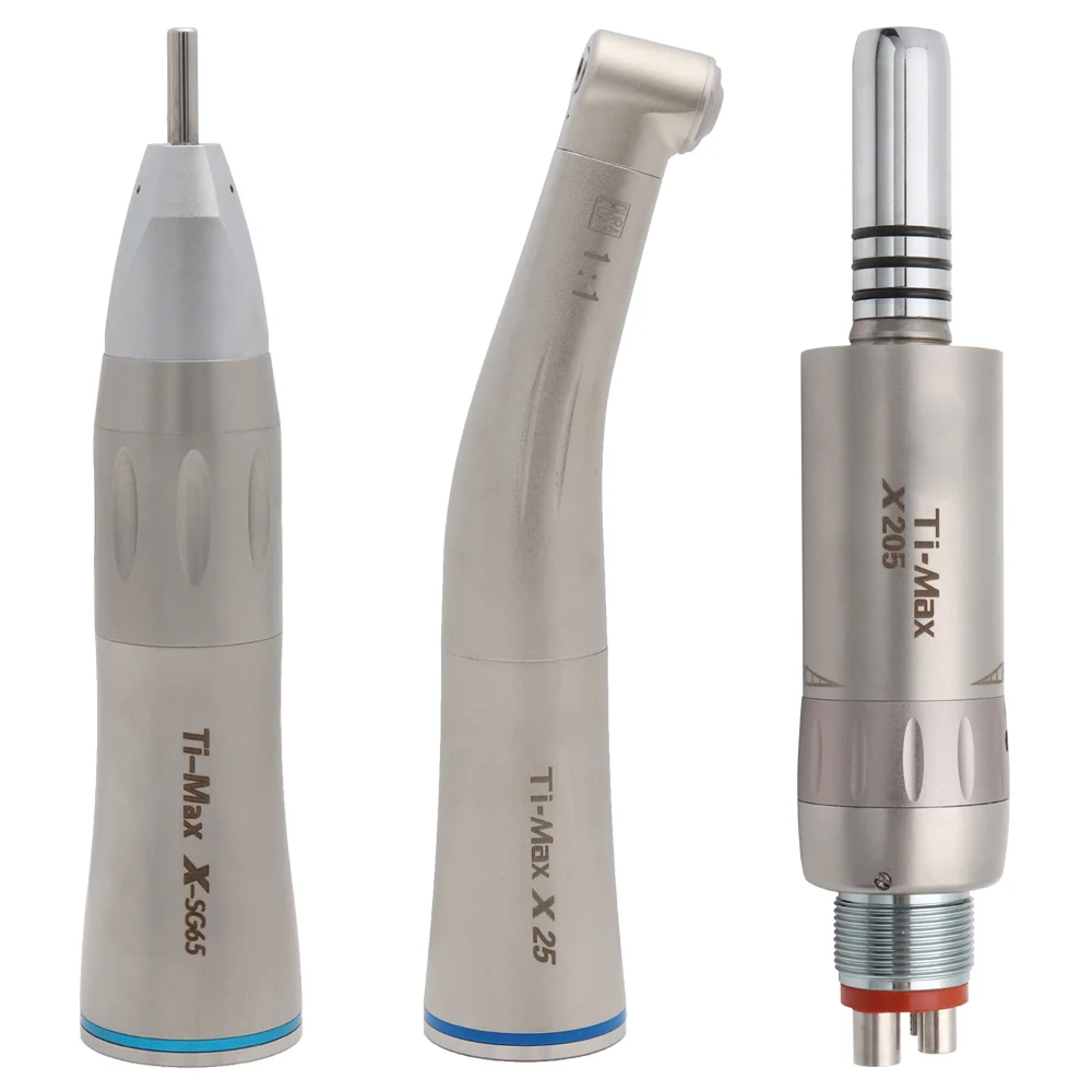 

Ti-Max Style Dental Low Speed Handpiece Straight Nose Contra Angle Air Motor 2/4Holes X-SG65/X25/X205 Air Turbine