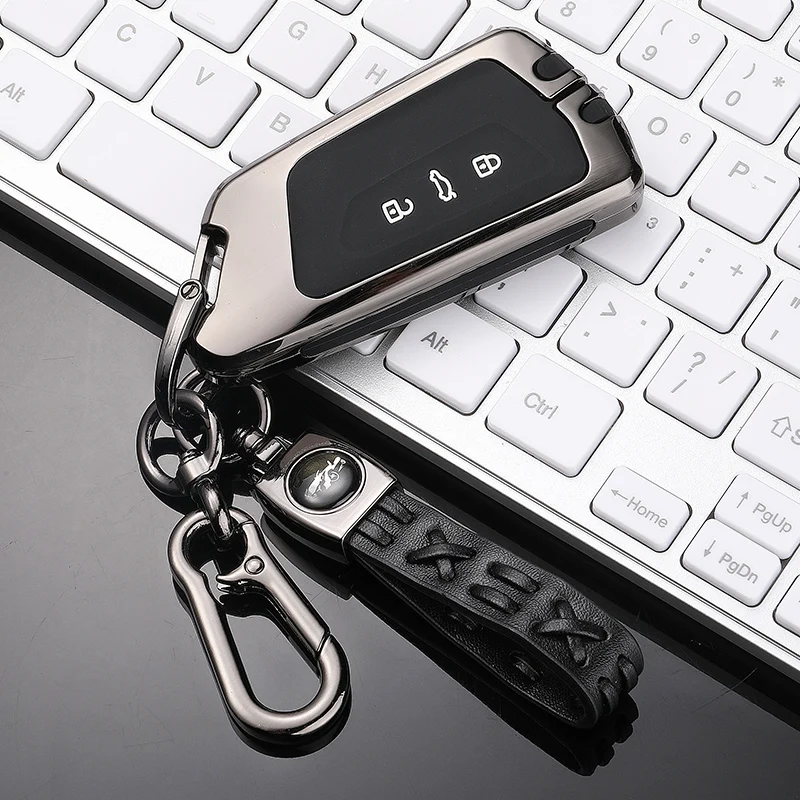Car Metal Key Case Cover Holder Chain For Volkswagen Golf 8 Mk8 2020 Skoda Octvia 3 5/4/3Buttons Auto Styling