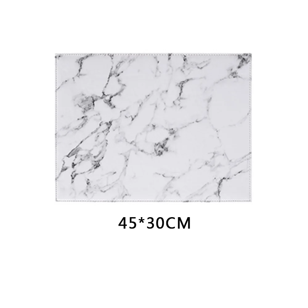 45*30CM Table Mat Marble Placemat For Dining PVC Non-slip Heat Insulated Waterproof Oil-proof For Coffee Tea Home Kitchen - Цвет: Белый