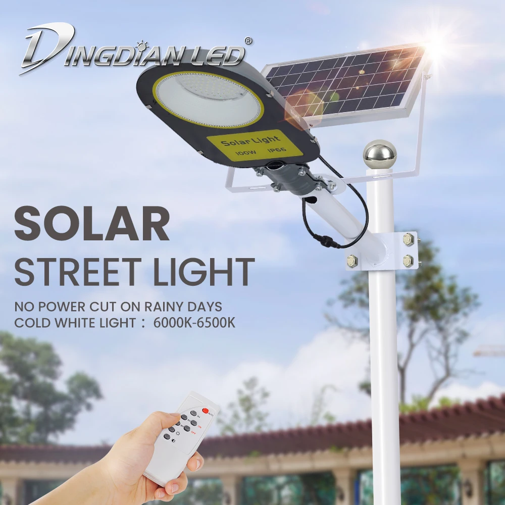 

Solar Led Street Light DC12V 100W Waterproof Outdoor Solar Lightings Remote Control Garden Park Lot Lamp Spotlight Floodlight