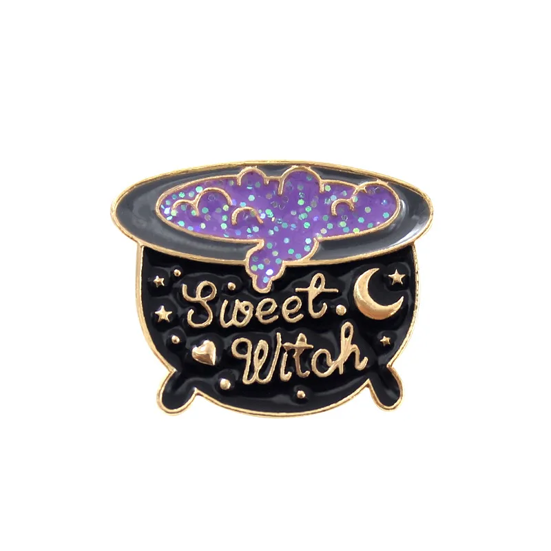 3pcs/set Halloween Sweet Witch Fairy Bar Magic Hat Pins Brooch Enamel Pin Backpack Cloth Lapel Badge Jewelry Gift for Women | Украшения и