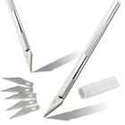 Металлический режущий нож с 6 лезвиями, нескользящий нож для гравировки, металлический нож для овощей, фруктов, нож для скальпеля, инструмент для помадки, выпечки тортов, кондитерских изделий